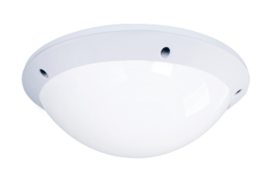 Solite Arcadian white circular LED luminaire with robust, tamper-resistant design for secure environments.