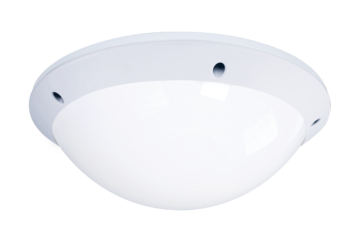 Solite Arcadian white circular LED luminaire with robust, tamper-resistant design for secure environments.
