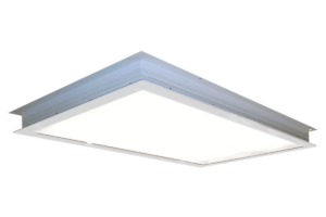 Zeta RA LED cleanroom luminaire with sealed, low-profile design and uniform light output.