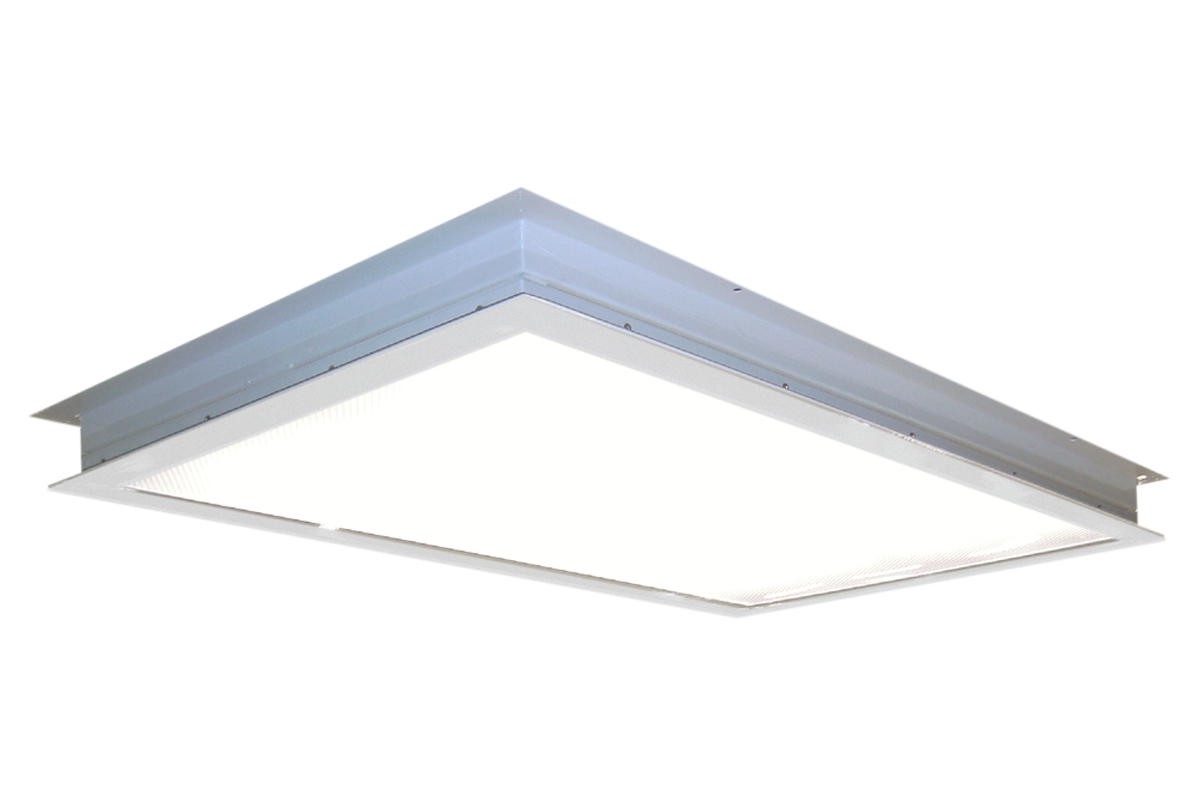 Zeta RA LED cleanroom luminaire with sealed, low-profile design and uniform light output.