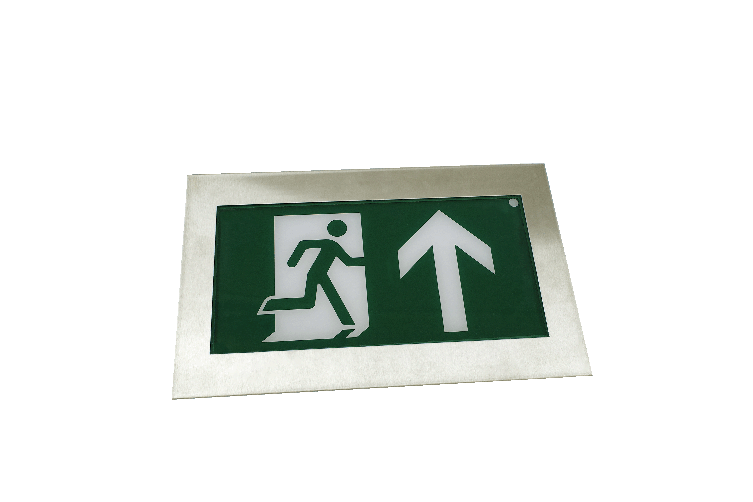 Solex IP65 Exit Sign – Brushed Stainless Steel Finish